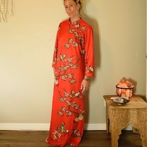 Geisha Style Dress, 70s style, Long Dress, Glam